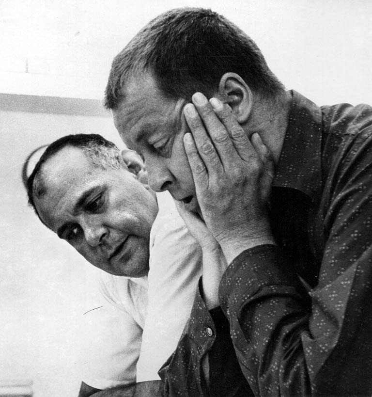 Henry Mahler (left) with Dean Fraser at Indiana University ca. 1960.