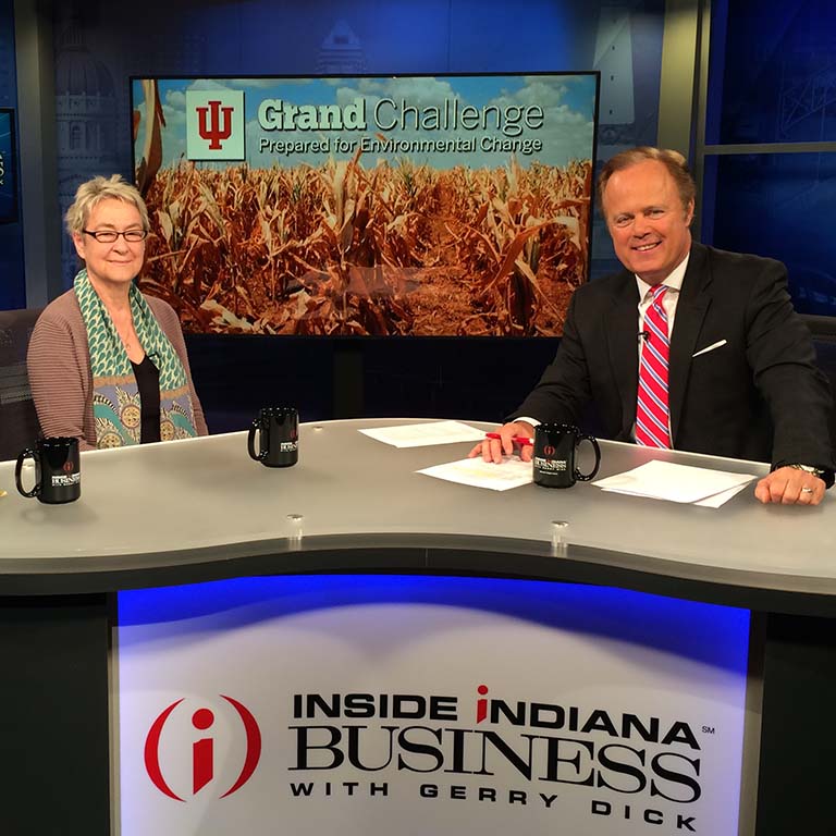 Ellen Ketterson with Gerry Dick on TV program Inside Indiana Business with Gerry Dick