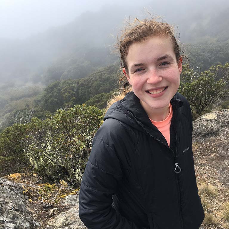 Maggie Vincent at Cerro de la Muerte during the course in Costa Rica.